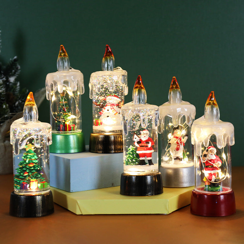 Christmas Decorations Candle Light Desktop Ornaments