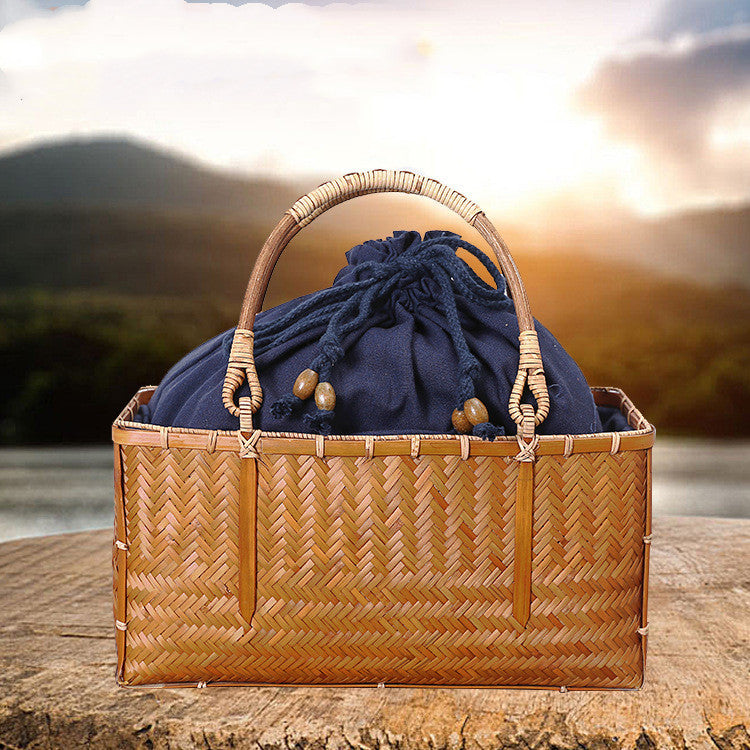 Shopping Portable Bamboo Basket