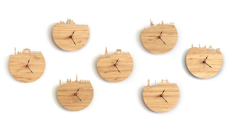 Natural Bamboo HongKong Wall Clock