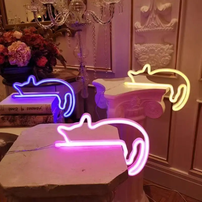 Cat Neon Light LED Wall Decoration