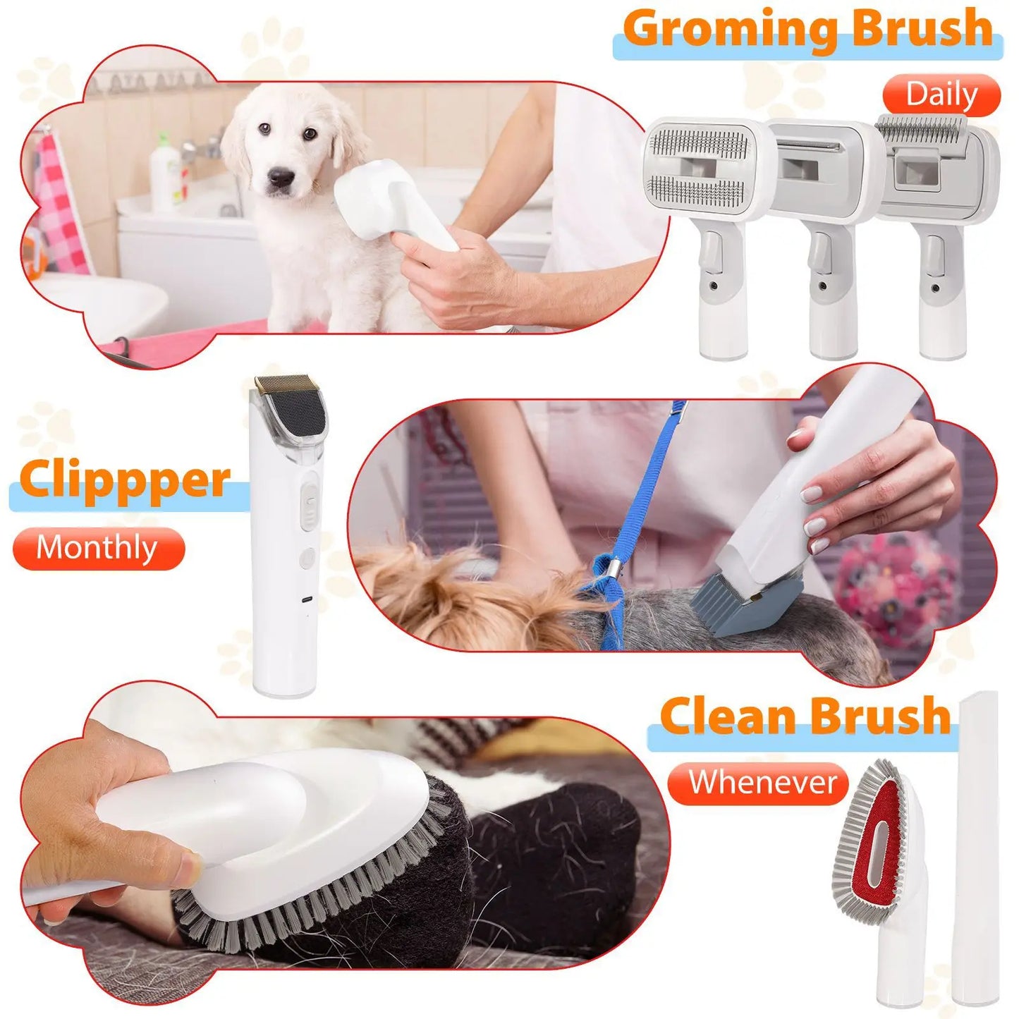 🐶 Dog Grooming Vacuum & Pet Grooming Kit – Groom Smarter, Not Harder!