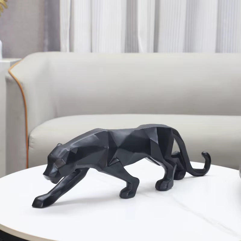 Abstract Geometric Panther Statue