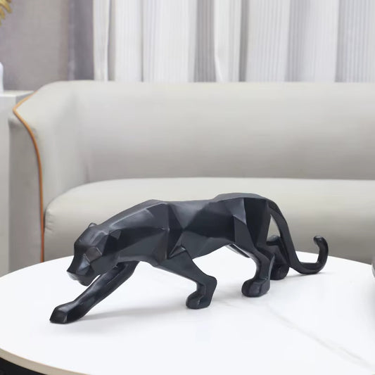 Abstract Geometric Panther Statue
