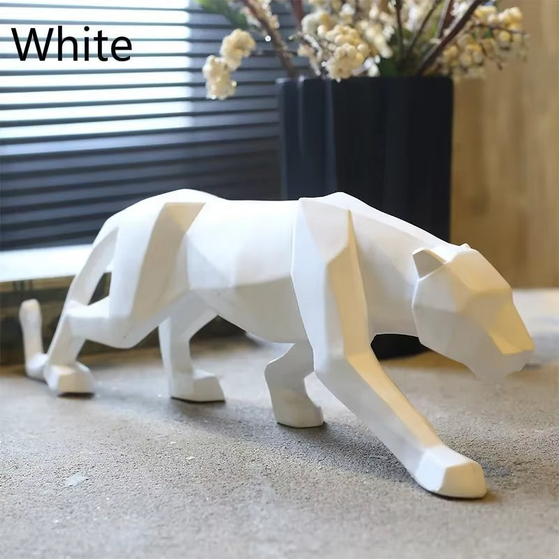 Abstract Geometric Panther Statue