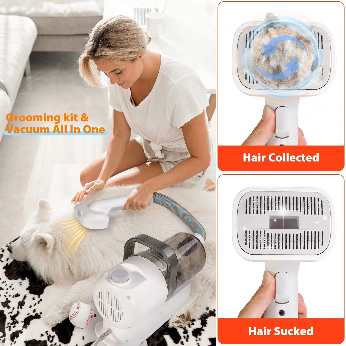 🐶 Dog Grooming Vacuum & Pet Grooming Kit – Groom Smarter, Not Harder!