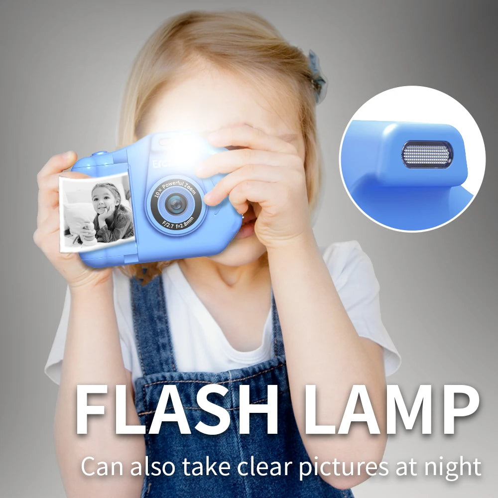 Children‘s Instant Printing Camera Kid Selfie Camera 10x Digital.