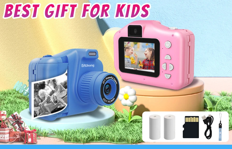 Children‘s Instant Printing Camera Kid Selfie Camera 10x Digital.