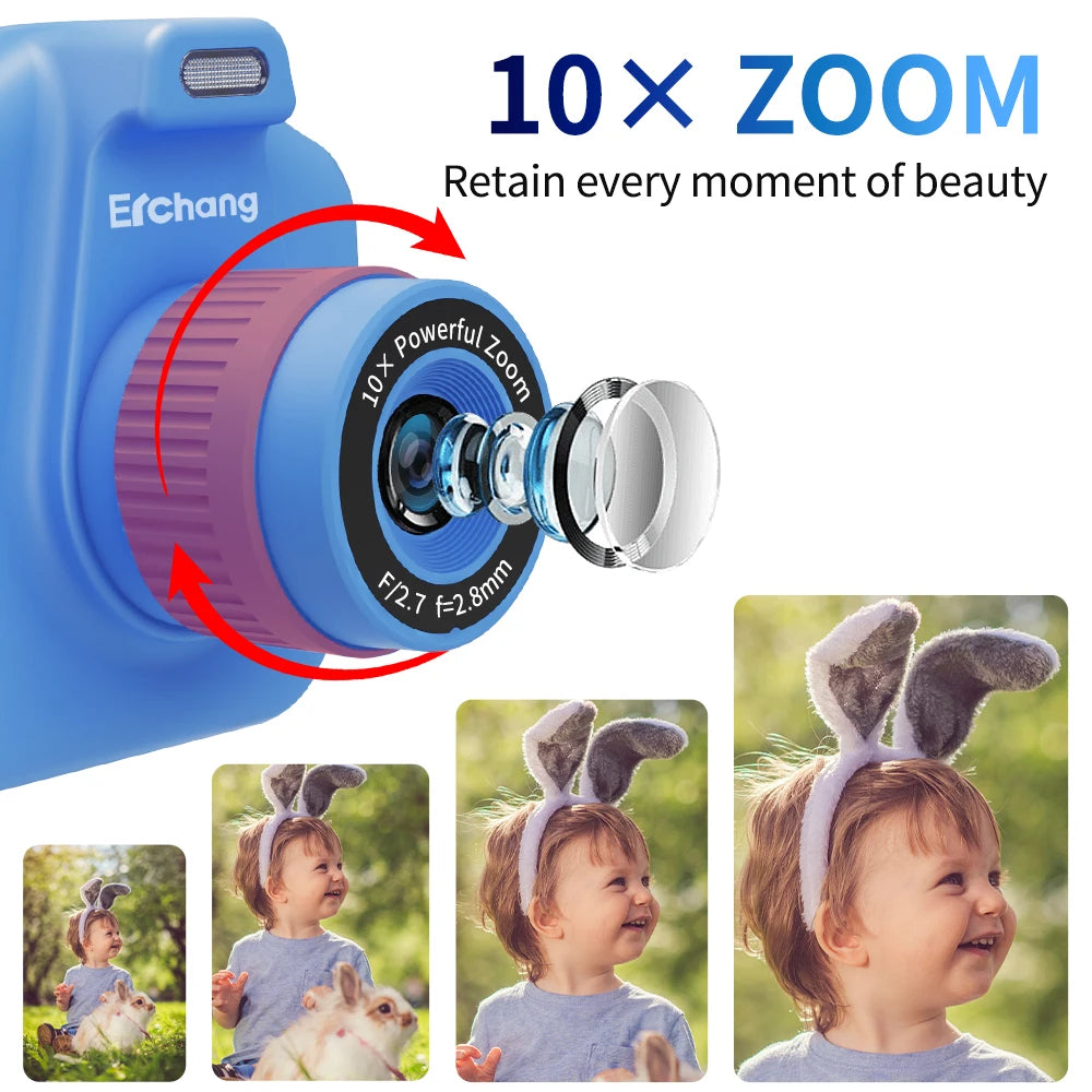 Children‘s Instant Printing Camera Kid Selfie Camera 10x Digital.