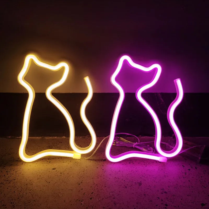 Cat Neon Light LED Wall Decoration
