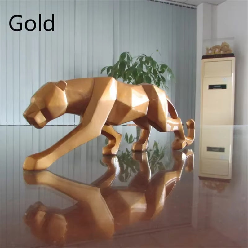Abstract Geometric Panther Statue