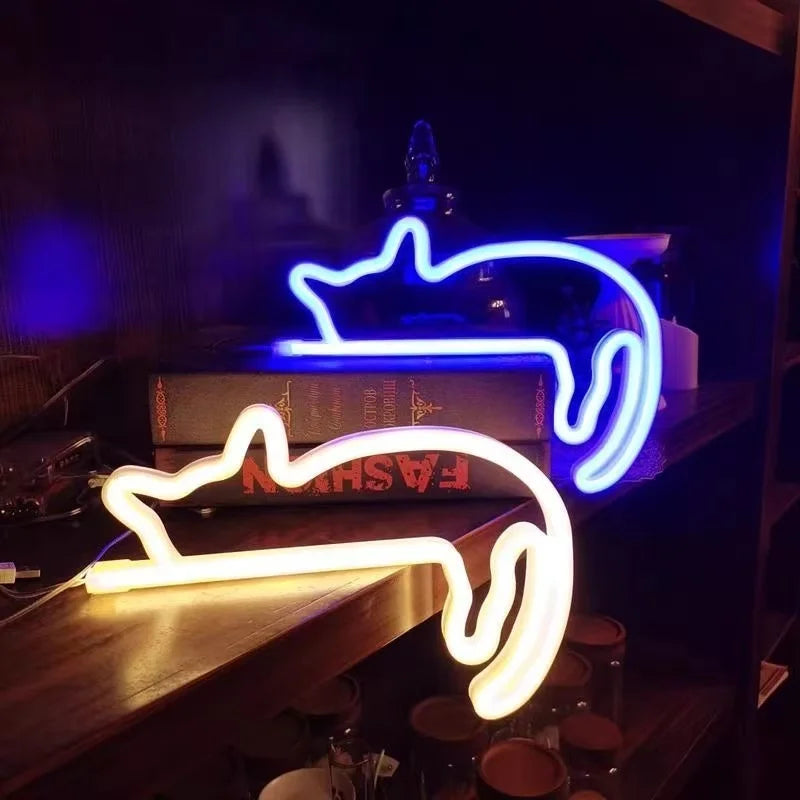 Cat Neon Light LED Wall Decoration
