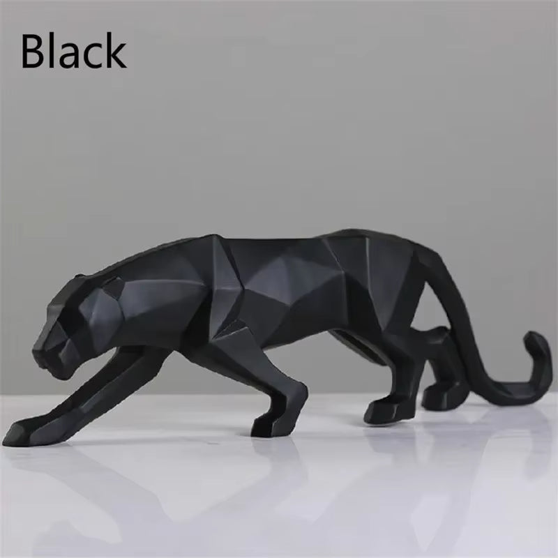 Abstract Geometric Panther Statue
